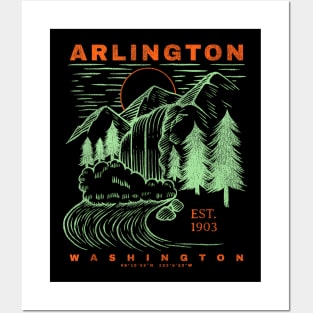 Arlington Washington Cool Travel Souvenir Rustic Arlington Posters and Art